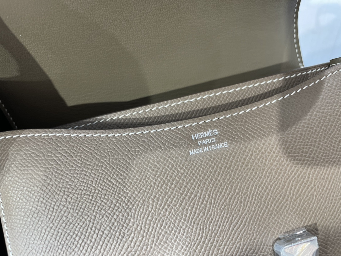 H**mes constance 24 epsom leather silver hardware 9.4"x5.9"x3"
