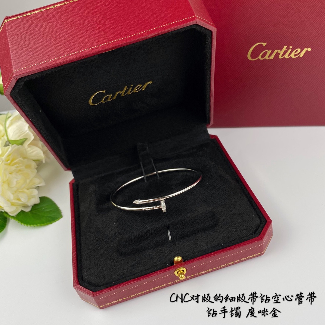 ca*t*er thin version with Di*m*nd hollow tube nail bracelet