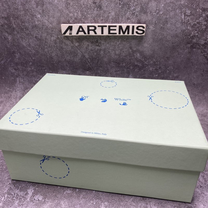 OFF-WHITE Out Of Office OOO 30 MM Low Tops Black White Blue