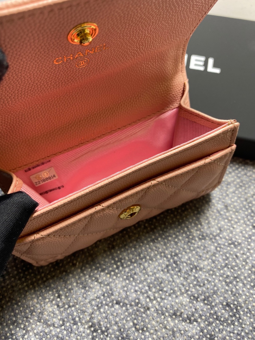 Ch*el flap wallet 12-7cm