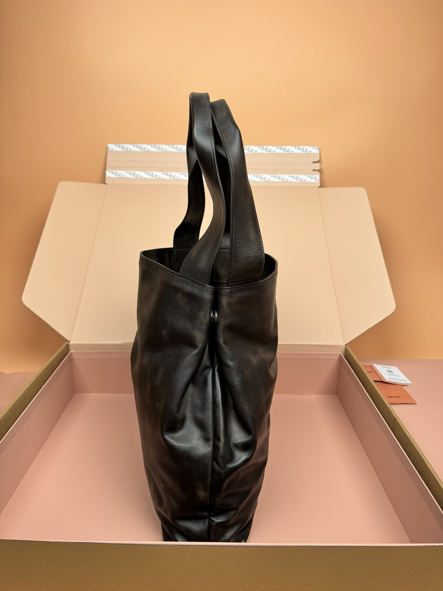 Miu Miu Leather Hobo Bag 39x38.5x11cm